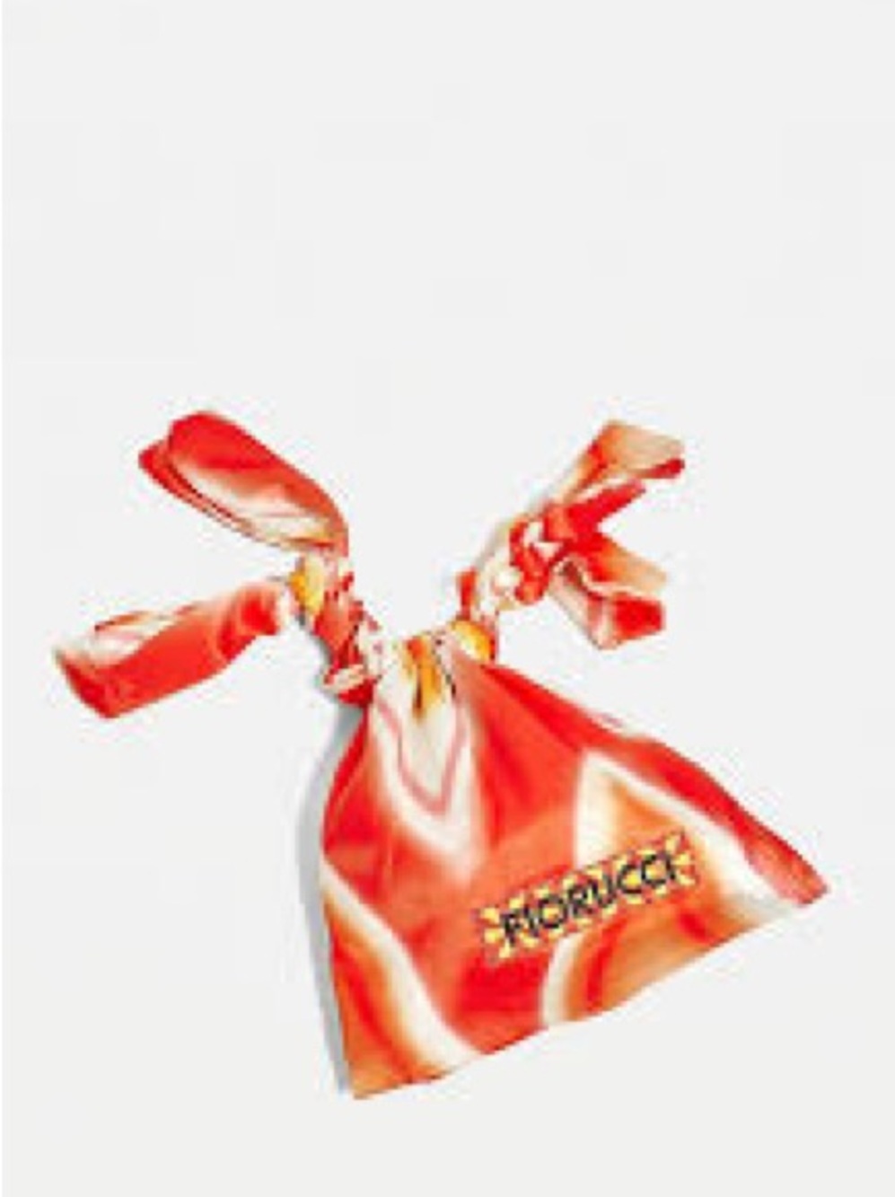 Fiorucci Red and Orange Silk Tie Scarf Accent